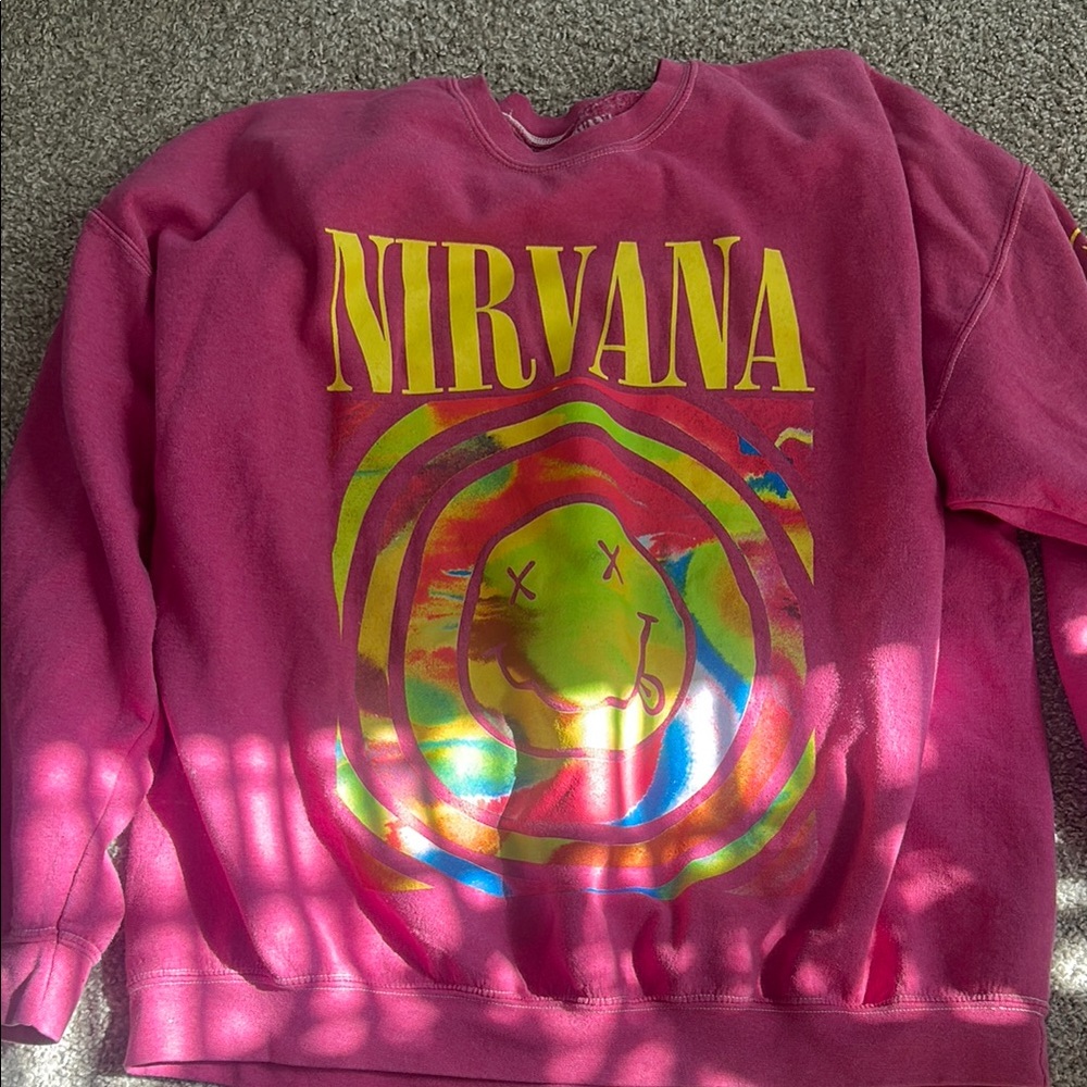 pink nirvana hoodie from urban outfitters